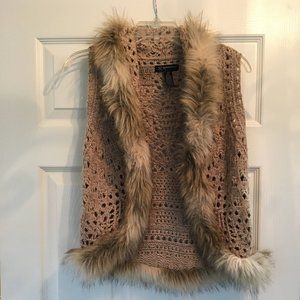 INC Sweater Vest with Fur Trim